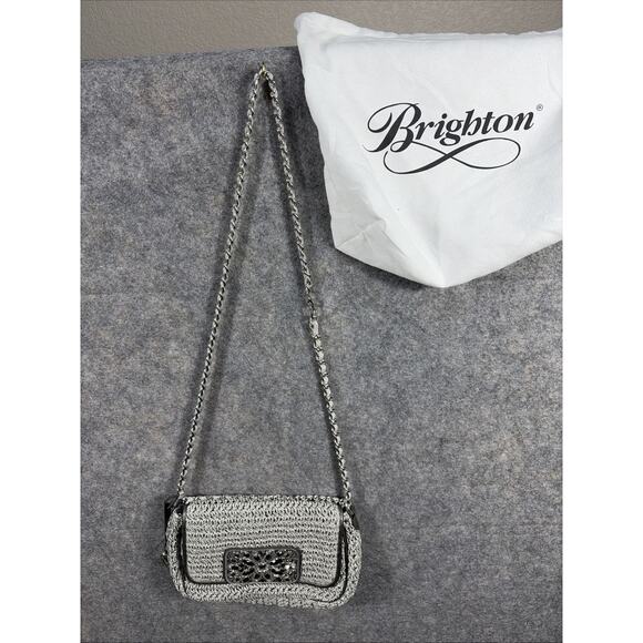 BRIGHTON ANJU JEWELED Sequins Crystals Small CROCHETED Purse Bag w/ Dust Bag - Picture 1 of 13